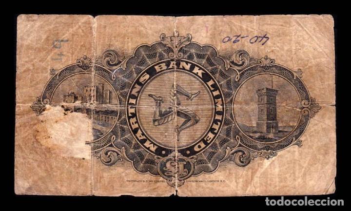 Billetes extranjeros: Isla de Man 1 Pound 1938 Pick 18b RC P - Foto 2