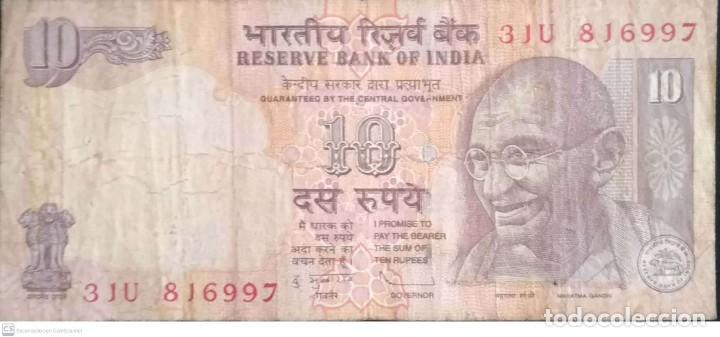 Billetes extranjeros: 10 Rupias de la India - Foto 1