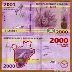 Billetes extranjeros: BURUNDI 2000 FRANCOS 2018 P.52 UNC. Lote 358184615
