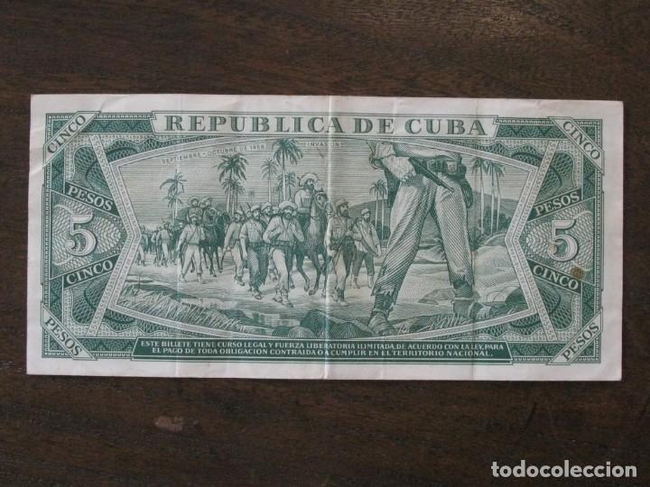 Billetes extranjeros: CUBA , 5 PESOS 1990 , CIRCULADO - Foto 2