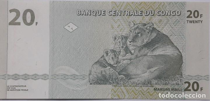 Billetes extranjeros: CONGO 20 FRANCOS 2003 SC - Foto 2