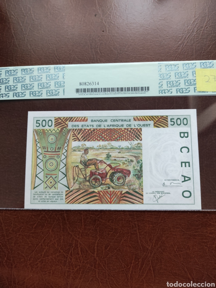 Billetes extranjeros: 500 francs 2000 Senegal - Foto 2