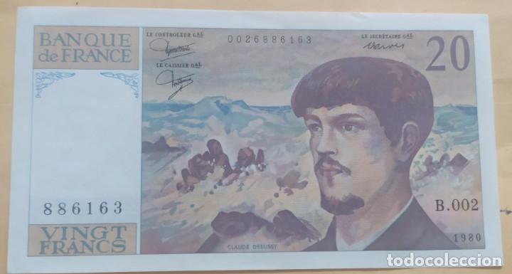 Billetes extranjeros: Francia 20 francos 1980 (SC) UNC - Foto 1