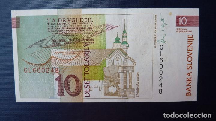 Billetes extranjeros: SLOVENIA 10 TOLARJEV 1992 PICK 11 - Foto 1