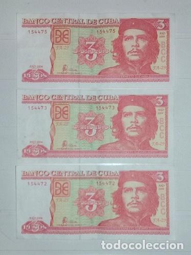 Billetes extranjeros: billetes cuba 3 pesos - Foto 1