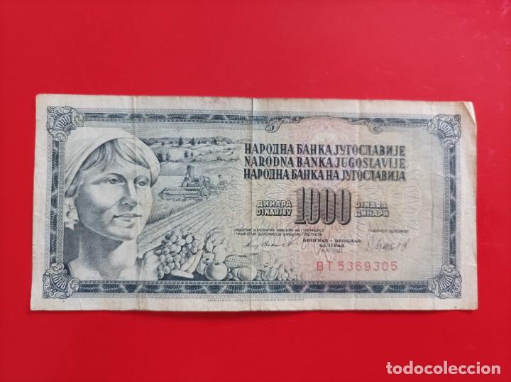 Billetes extranjeros: Billete de Yugoslavia de 1000 dinara - Foto 1
