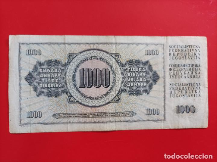 Billetes extranjeros: Billete de Yugoslavia de 1000 dinara - Foto 2