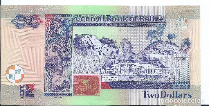 Billetes extranjeros: B&eacute;lice. 2 d&oacute;lares 2014 - Foto 2