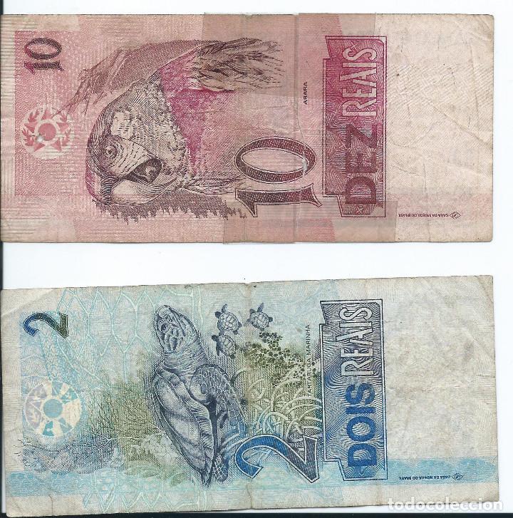 Billetes extranjeros: Brasil 2 y 10 reales2001 - Foto 2