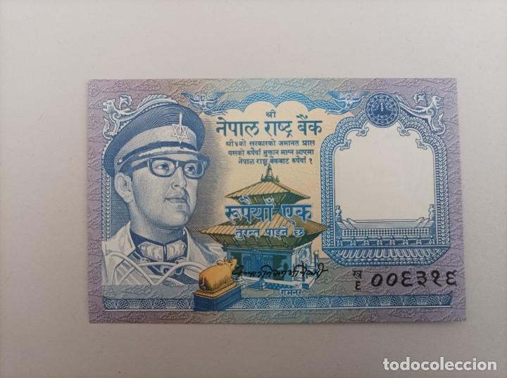 Billetes extranjeros: Billete de Nepal de 1 rupia. 1991, UNC - Foto 1