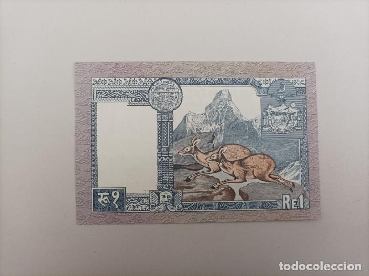 Billetes extranjeros: Billete de Nepal de 1 rupia. 1991, UNC - Foto 2