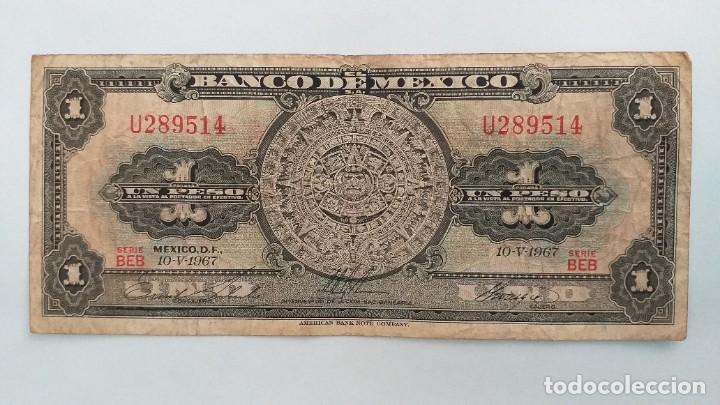 Billetes extranjeros: M&Eacute;XICO 1 PESO 1967 - Foto 3