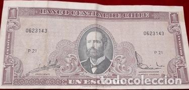 Billetes extranjeros: un escudo chile billete - Foto 1