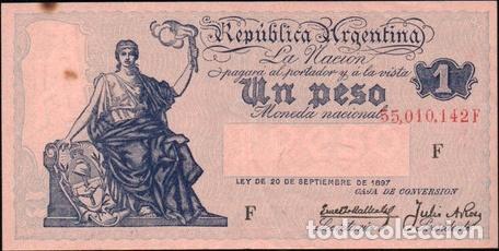 Billetes extranjeros: billete 1 peso mn caja de conversion progreso bottero 1566 - Foto 1