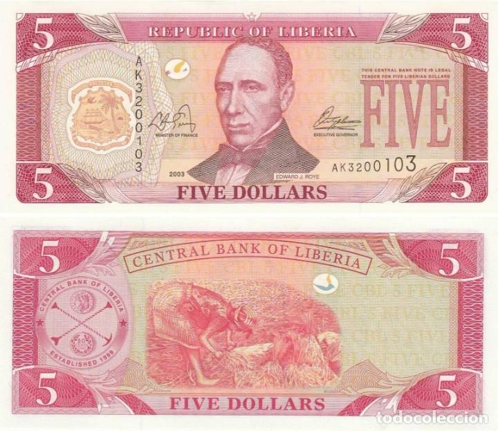 Billetes extranjeros: LIBERIA 5 DOLLARS 2003 Pick 26a SIN CIRCULAR - Foto 1