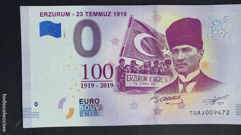 Billets internationaux: BILLETE 0 Euro Souvenir 0 &euro; de TURQUIA: ERZURUM - 23 TEMMUZ 1919