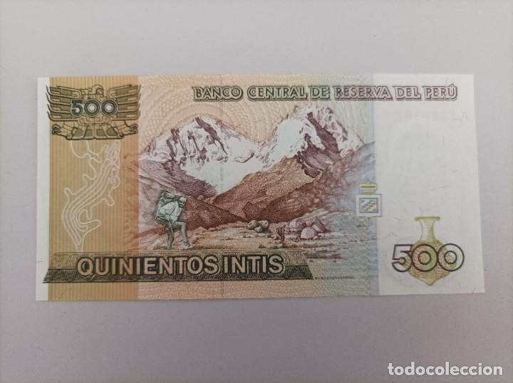 Billetes extranjeros: Billete de 500 Intis de Per&uacute; 1985, UNCIRCULATED - Foto 1