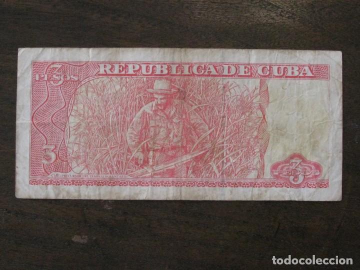 Billetes extranjeros: ISLA DE CUBA , 3 PESOS DE 2004 , CIRCULADO - Foto 2