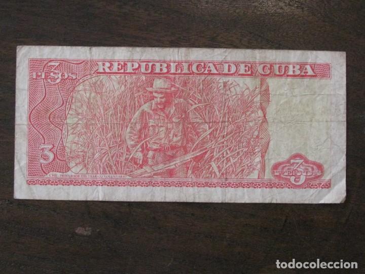 Billetes extranjeros: ISLA DE CUBA , 3 PESOS DE 2004 , CIRCULADO - Foto 2