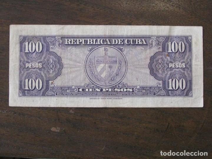 Billetes extranjeros: ISLA DE CUBA , 100 PESOS DE 1950 , CIRCULADO - Foto 2