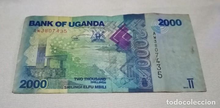 Billetes extranjeros: billete 2000 chelines Uganda / 2000 Ugandan Schillings - Foto 1