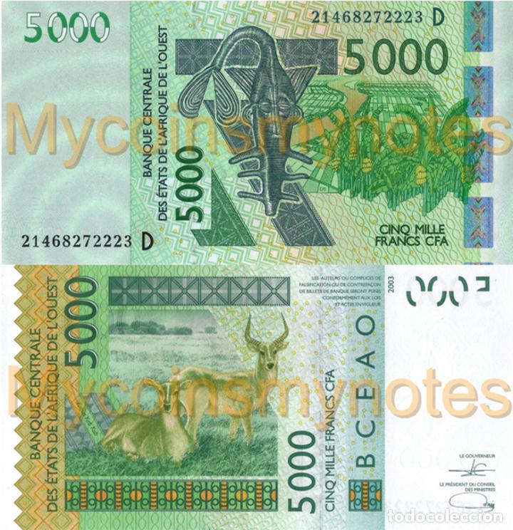 Billetes extranjeros: WEST AFRICAN STATES, MALI, 5000, 2021, Code D, P-New, (Not listed in catalog), UNC