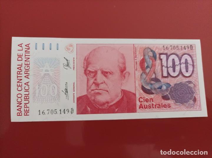 Billetes extranjeros: Billete de Argentina de 100 Australes, UNC - Foto 1
