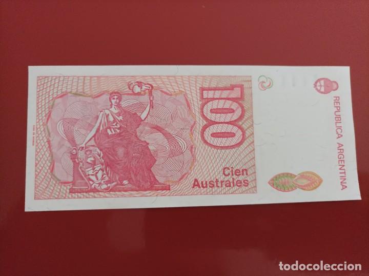 Billetes extranjeros: Billete de Argentina de 100 Australes, UNC - Foto 2