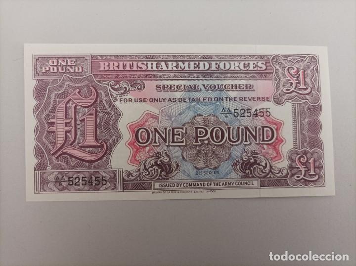 Billetes extranjeros: Billete Ej&eacute;rcito Brit&aacute;nico Inglaterra 1 Pound, Uncirculated - Foto 1