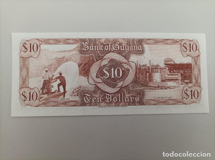 Billetes extranjeros: Billete de Guyana de 10 Dollars, Uncirculated - Foto 2