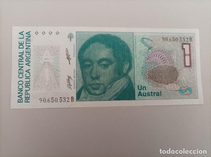 Billetes extranjeros: Billete de Argentina de 1 Austral, UNC - Foto 1