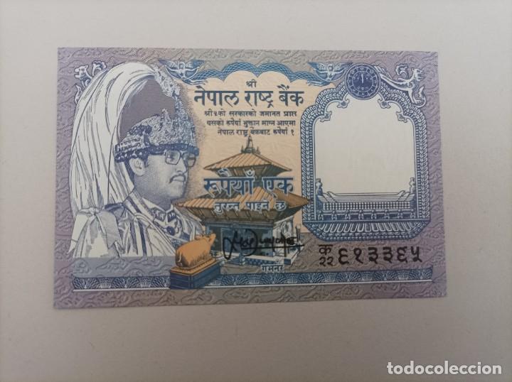 Billetes extranjeros: Billete de Nepal de 1 rupia. 1991, UNC - Foto 1