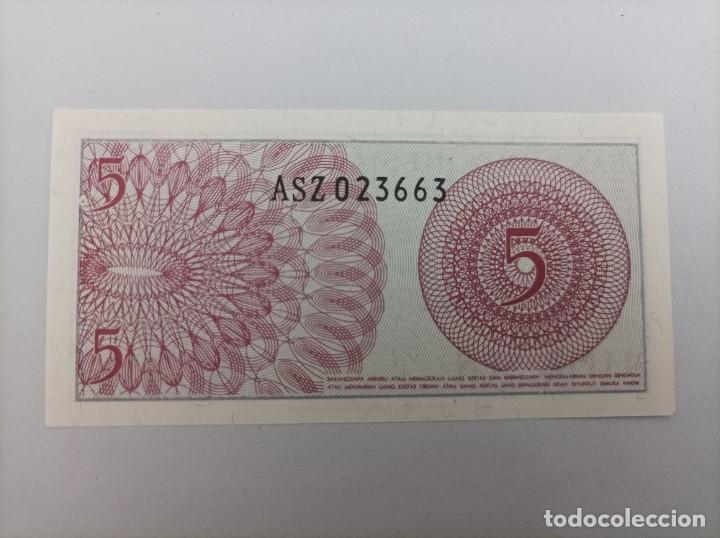 Billetes extranjeros: Billete de Indonesia de 5 Sen, a&ntilde;o 1964, Uncirculated - Foto 2