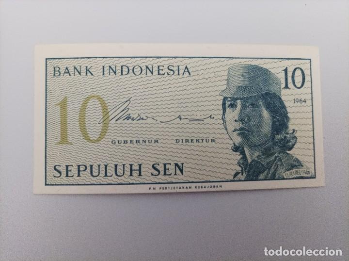 Billetes extranjeros: Billete de Indonesia de 10 Sen, a&ntilde;o 1964, Uncirculated - Foto 1
