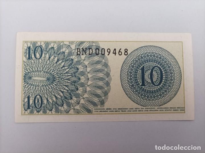 Billetes extranjeros: Billete de Indonesia de 10 Sen, a&ntilde;o 1964, Uncirculated - Foto 2
