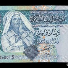 Billetes extranjeros: LIBIA LIBYA 1 DINAR MUAMMAR AL-GHADDAFI 2004 PICK 68A SC UNC. Lote 340311483