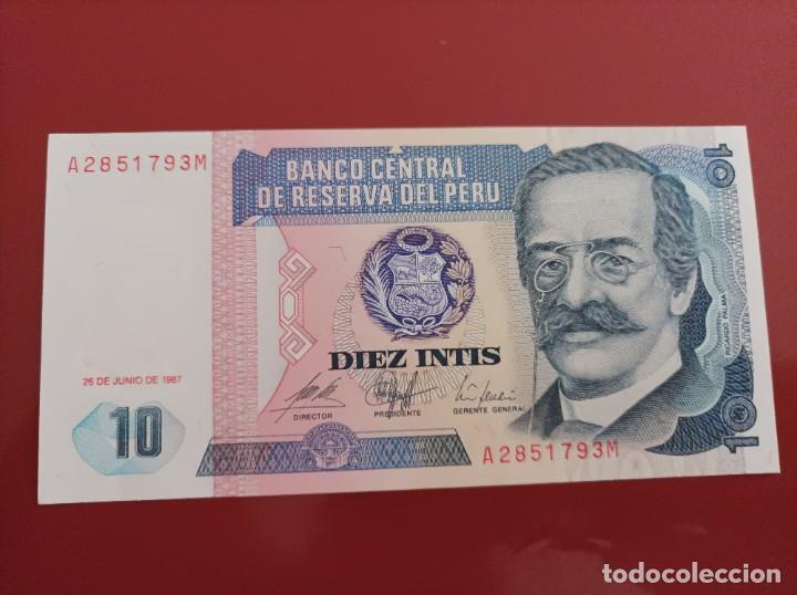 Billetes extranjeros: Billete de 10 Intis de Per&uacute; 1989, UNCIRCULATED - Foto 2