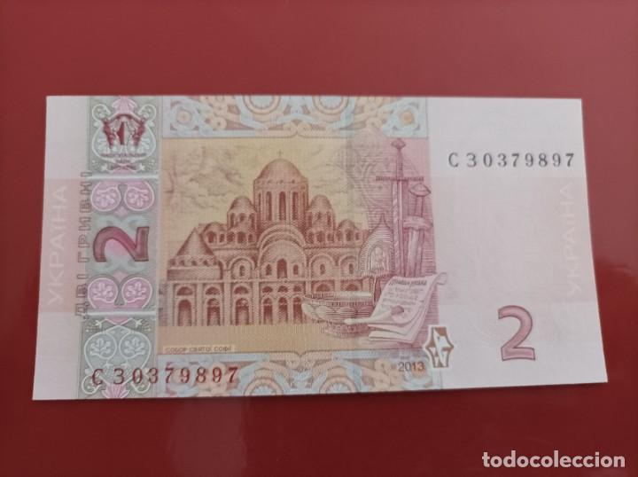 Billetes extranjeros: Billete de UCRANIA de 2 HYRVEN, a&ntilde;o 2013, Uncirculated - Foto 2