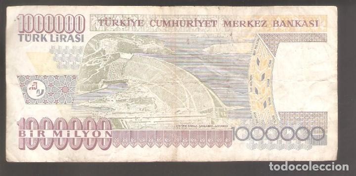 Billetes extranjeros: 1 billete de turkiye de 1000000 1970 usado - Foto 2