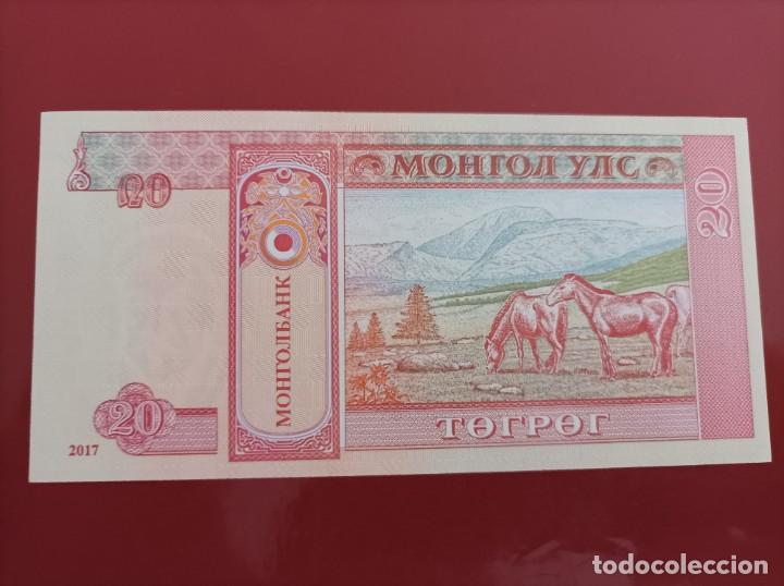 Billetes extranjeros: Billete de Mongolia de 20 tugrik, a&ntilde;o 2017, Uncirculated - Foto 1
