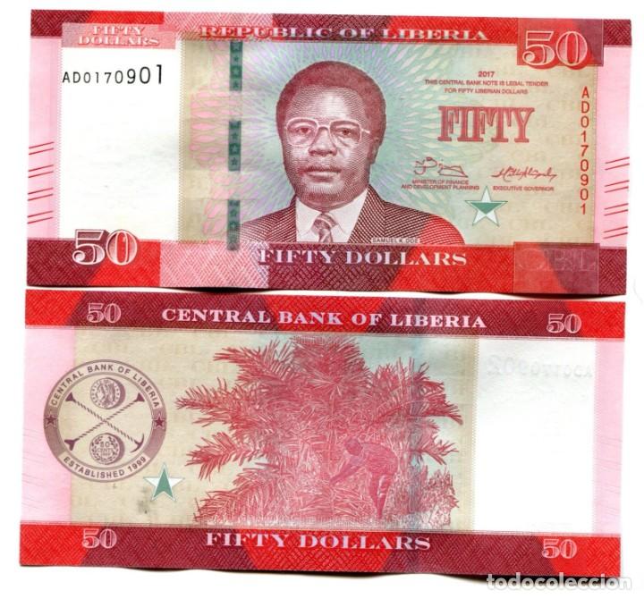 Billetes extranjeros: LIBERIA 50 DOLLARS 2016/2017 Pick 34b SC UNC - Foto 1