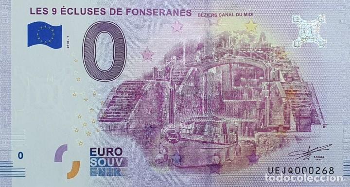 Banconote internazionali: BILLETE 0 Euro Souvenir 0 &euro; FRANCIA: UEJQ 2018-1 B&Eacute;ZIERS - LES 9 ECLUSES DE FONSERANES