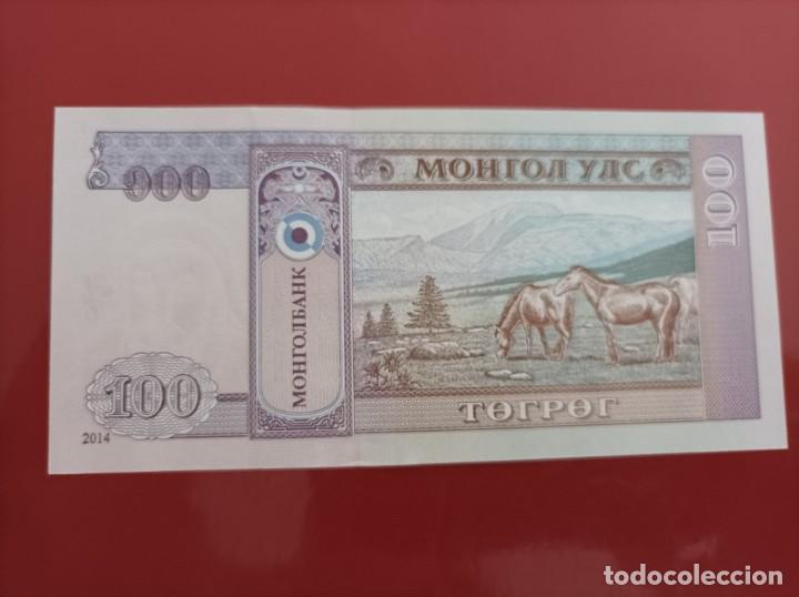 Billetes extranjeros: Billete de Mongolia de 100 tugrik, a&ntilde;o 2017, Uncirculated - Foto 2