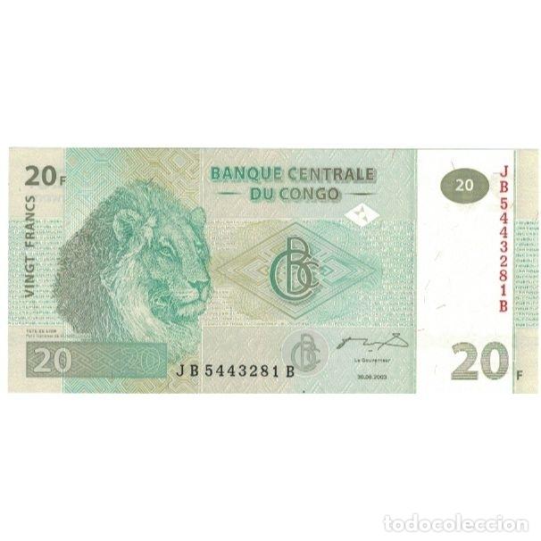 Billets internationaux: [#806909] Billete, 20 Francs, 2003, Rep&uacute;blica del Congo, 2003-06-30, UNC