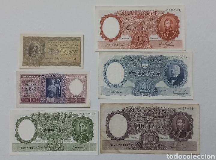 Billetes extranjeros: Lote de 37 billetes antiguos argentinos env&iacute;o de M&aacute;laga