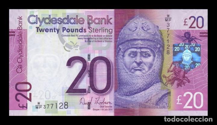 Billetes extranjeros: Escocia 20 Libras 2014 Pick 229Kc SC UNC - Foto 1