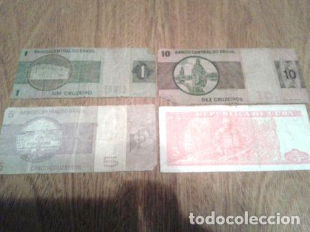 Billetes extranjeros: lote de 4 billetes de brasil y cuba cd 57 - Foto 1