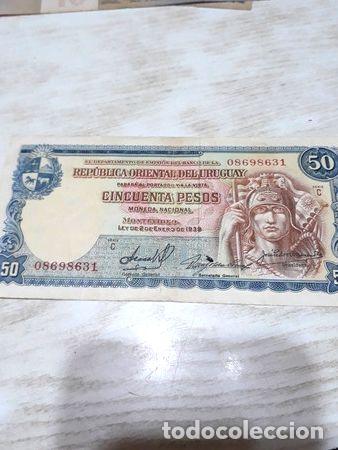 Billetes extranjeros: billetes de 50 pesos uruguay 1939 - Foto 1