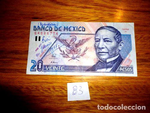 Billetes extranjeros: billete de 20 pesos de mexico cd 83 - Foto 1