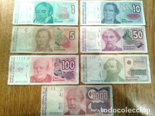 Billetes extranjeros: conjunto de 7 billetes de argentina cd 54 - Foto 1